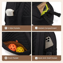 Beige Large Tennis & Pickleball Quilted Backpack and Sports Travel Tote for Men and Women - Racket Compartment, 2 Side Pockets & Multi-Pocket Organization (32x17x44.5 CM)