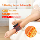 Black Wireless Rechargeable Heated Ankle Massager - 3 Heat Levels & 3 Vibrating Intensities Foot Joint Wrap for Pain Relief and Recovery