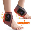 Black Wireless Rechargeable Heated Ankle Massager - 3 Heat Levels & 3 Vibrating Intensities Foot Joint Wrap for Pain Relief and Recovery