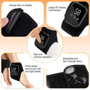 Black Wireless Rechargeable Heated Ankle Massager - 3 Heat Levels & 3 Vibrating Intensities Foot Joint Wrap for Pain Relief and Recovery