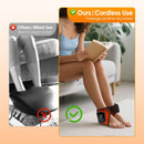 2-Pack Grey Wireless Rechargeable Heated Ankle Massager - 3 Heat Levels & 3 Vibrating Intensities Foot Joint Wrap for Pain Relief and Recovery