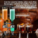 Professional Wall-Mounted Alcohol Tot Dispenser (2 Head) - Heavy Duty Adjustable Metal Wine Rack Decor with Spring-Loaded Bottle Holder