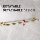 5PCS Matt Gold Stainless Steel Bathroom Organizer Set - Wall-Mounted Rotatable Towel Bar, Toilet Paper Holder, Towel Ring & Versatile T-shaped Hooks
