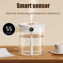 Green 2L Dual-Spray Ultrasonic Humidifier and Air Diffuser with Night Light - USB Powered, Quiet Operation, Smart Digital Display & Real-Time Humidity Sensor