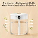 Green 2L Dual-Spray Ultrasonic Humidifier and Air Diffuser with Night Light - USB Powered, Quiet Operation, Smart Digital Display & Real-Time Humidity Sensor