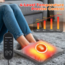 Grey Portable Versatile USB Electric Foot Warmer with 4 Temp Levels & 4 Auto-Shutoff Timer - Soft Fleece Washable Heating Mat