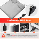Grey Portable Versatile USB Electric Foot Warmer with 4 Temp Levels & 4 Auto-Shutoff Timer - Soft Fleece Washable Heating Mat
