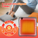Grey Portable Versatile USB Electric Heated Seat Pad with 4 Temp Levels & 4 Auto-Shutoff Timer - Soft Fleece Washable Heating Mat