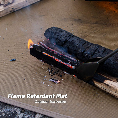 70 x 62 CM XL Size Fireproof Outdoor Mat with Storage Bag - Silicone Coated Heat Resistant, Fire Pit Protector & BBQ Table Heat Shield