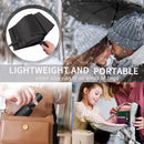 Coffee 97CM Large Folding Automatic Travel Umbrella with 8 Reinforced Fiberglass Ribs - Lightweight Compact Rain & Sun Shield for Backpack Travel and Commuting