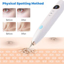 White USB Powered Physical Mole Removal Pen with LCD Display, 7 Needles & 9-Levels Adjustable Intensity - Professional Skin Tag and Dark Spot Remover