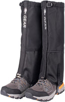 Black Breathable Nylon Waterproof Hiking Leg Gaiters and Snow Boot Gaiters (Fleece Lining) - Unisex Adjustable Sand & Mud Protection for Mountaineering & Desert Trekking, M Size