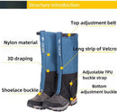 Black Breathable Nylon Waterproof Hiking Leg Gaiters and Snow Boot Gaiters (Fleece Lining) - Unisex Adjustable Sand & Mud Protection for Mountaineering & Desert Trekking, M Size