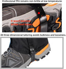 Black Breathable Nylon Waterproof Hiking Leg Gaiters and Snow Boot Gaiters (Fleece Lining) - Unisex Adjustable Sand & Mud Protection for Mountaineering & Desert Trekking, L Size