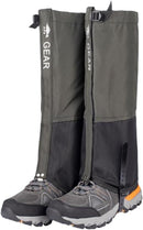 Green Breathable Nylon Waterproof Hiking Leg Gaiters and Snow Boot Gaiters (Fleece Lining) - Unisex Adjustable Sand & Mud Protection for Mountaineering & Desert Trekking, S Size