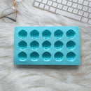 2PCS Blue 3D Rose Shaped Silicone Baking Mold (15 Cavity) - Non-Stick Cake Chocolates & Jelly Pan - Durable Flexible Easy Release for Holiday Desserts