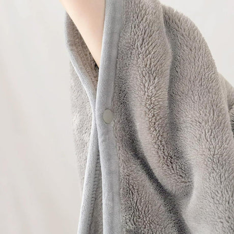 3-in-1 Envelope Folding Travel Blanket / Pillow / Wearable Snap-on Shawl - Soft Thickened 230GSM Flannel Nap Blanket for Airplane, Office and Home, Space Saving & Machine Washable, Coffee 40 x 60 inch