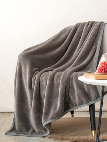 3-in-1 Envelope Folding Travel Blanket / Pillow / Wearable Snap-on Shawl - Soft Thickened 230GSM Flannel Nap Blanket for Airplane, Office and Home, Space Saving & Machine Washable, Coffee 40 x 60 inch