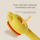 2 Pcs Yellow Pet Self-Cleaning Slicker Brush for Cats and Dogs - Rabbit Ear Design with Stainless Steel Needles and ABS Handle - Gentle Deshedding and Massage Tool for Long Hair Breeds