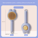 2 Pcs Blue Pet Self-Cleaning Slicker Brush for Cats and Dogs - Rabbit Ear Design with Stainless Steel Needles and ABS Handle - Gentle Deshedding and Massage Tool for Long Hair Breeds