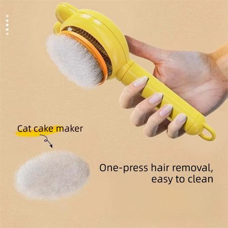 2 Pcs Blue Pet Self-Cleaning Slicker Brush for Cats and Dogs - Rabbit Ear Design with Stainless Steel Needles and ABS Handle - Gentle Deshedding and Massage Tool for Long Hair Breeds