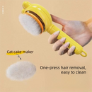 2 Pcs Pink Pet Self-Cleaning Slicker Brush for Cats and Dogs - Rabbit Ear Design with Stainless Steel Needles and ABS Handle - Gentle Deshedding and Massage Tool for Long Hair Breeds