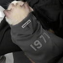 2-Pack S sizeTrendy Pet Hoodie with "1977" Print - Warm Winter Wear for Cats and Small Dogs - with Plush Lining -   Beige and Dark Grey