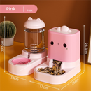 Pink  Cat & Dog Automatic Feeder & Waterer Set – 2-in-1 Dry & Wet Separation Station with 2200ml Food & 1000ml Water Capacity