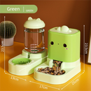 Green  Cat & Dog Automatic Feeder & Waterer Set – 2-in-1 Dry & Wet Separation Station with 2200ml Food & 1000ml Water Capacity