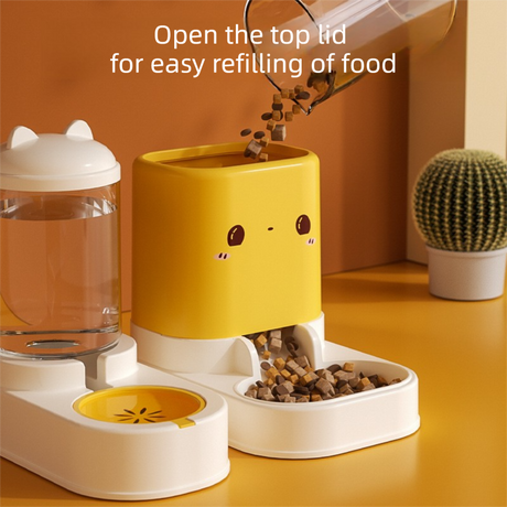 Green  Cat & Dog Automatic Feeder & Waterer Set – 2-in-1 Dry & Wet Separation Station with 2200ml Food & 1000ml Water Capacity