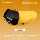 Yellow  M  Size  Dog Clothing — Warm, Thickened Cotton Jacket for Autumn & Winter; Waterproof Pet Vest — Reflective Safety Design, Leash-Compatible