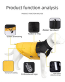 Yellow  M  Size  Dog Clothing — Warm, Thickened Cotton Jacket for Autumn & Winter; Waterproof Pet Vest — Reflective Safety Design, Leash-Compatible