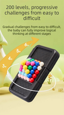 Black Rectangular Smart XO Puzzle — A portable logic game suitable for both children and adults, featuring numerous levels and crafted from ABS material.