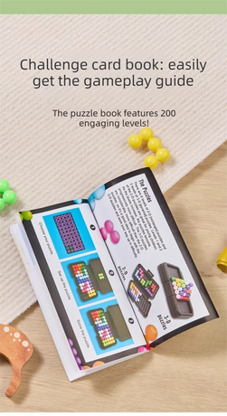 Black Rectangular Smart XO Puzzle — A portable logic game suitable for both children and adults, featuring numerous levels and crafted from ABS material.