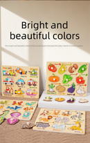 Puzzle Board for Toddlers - Early Learning Shape Sorter & Hand-Eye Coordination Toy for Kids 3+, Educational & Durable【Vegetable Style】
