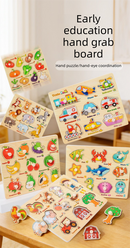 Puzzle Board for Toddlers - Early Learning Shape Sorter & Hand-Eye Coordination Toy for Kids 3+, Educational & Durable【Vegetable Style】