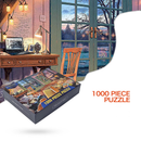 2 PCS 1000 Piece Jigsaw Puzzle for Adults - Animal & Landscape Art Design, Stress Relief Brain Game - Premium Quality Paper Puzzle for Teens Adults Ages 14+ 【Space+home】