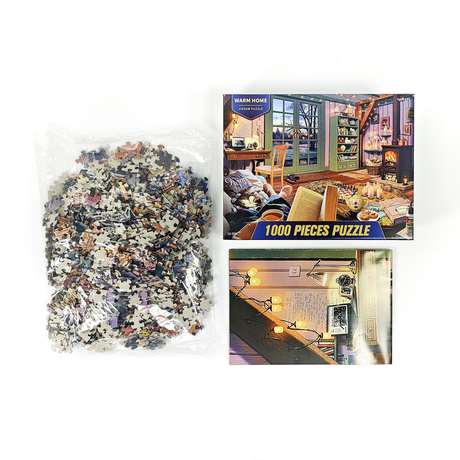 3 PCS 1000 Piece Jigsaw Puzzle for Adults - Animal & Landscape Art Design, Stress Relief Brain Game - Premium Quality Paper Puzzle for Teens Adults Ages 14+ 【Space+home+lake】