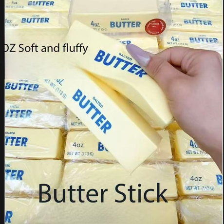 Super Soft Butter Stick Squishy Toy, Slow Rising PU Stress Relief Squeeze Bar, Ultra Wet Soft Finger Sucking Fidget Toy for Anxiety Relief, Kawaii Decompression Sensory Toy for Kids Adults Ages 6+