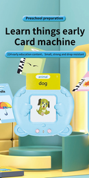 Blue Bear Talking  Cards Educational Toy for Toddlers 112 Cards Audible Preschool Learning Machine Early Childhood Development Interactive Reading Cards with Rechargeable Battery ABS Material