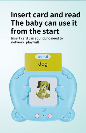 Blue Bear Talking  Cards Educational Toy for Toddlers 112 Cards Audible Preschool Learning Machine Early Childhood Development Interactive Reading Cards with Rechargeable Battery ABS Material