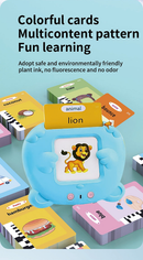 Blue Bear Talking  Cards Educational Toy for Toddlers 112 Cards Audible Preschool Learning Machine Early Childhood Development Interactive Reading Cards with Rechargeable Battery ABS Material