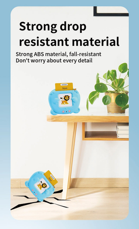 Blue Bear Talking  Cards Educational Toy for Toddlers 112 Cards Audible Preschool Learning Machine Early Childhood Development Interactive Reading Cards with Rechargeable Battery ABS Material