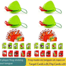 4 Player  Frog Tongue Game Lizard Mask Card Battle Family Board Game Parent-Child Interactive Party Game Silicone Material 4+ Years Educational Toy Memory Challenge