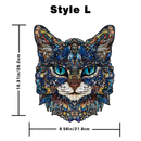 L Style Blue-Eyed Cat Wooden Jigsaw Puzzle -Irregular Animal Shaped Puzzle with DIY Piggy Bank Option, Laser Cut 3D Craft, Stress Relief Brain Game Gift for Adults 14+