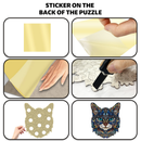 L Style Blue-Eyed Cat Wooden Jigsaw Puzzle -Irregular Animal Shaped Puzzle with DIY Piggy Bank Option, Laser Cut 3D Craft, Stress Relief Brain Game Gift for Adults 14+
