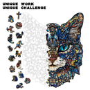 L Style Blue-Eyed Cat Wooden Jigsaw Puzzle -Irregular Animal Shaped Puzzle, Laser Cut 3D Craft, Stress Relief Brain Game Gift for Adults 14+
