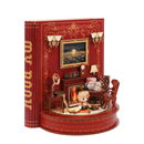 DIY Book Nook Kit Book Theater 3D Wooden Puzzle Miniature Dollhouse Bookshelf Insert with LED Light, 222 Pieces Bookend Decor for Adults Teens, Creative Gift for Book Lovers