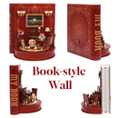 DIY Book Nook Kit Book Theater 3D Wooden Puzzle Miniature Dollhouse Bookshelf Insert with LED Light, 222 Pieces Bookend Decor for Adults Teens, Creative Gift for Book Lovers