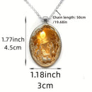 3D Nativity Scene Necklace-  Oval Pendant, Jesus Birth Christmas Easter Gift for Women Men, Zinc Alloy Chain Necklace